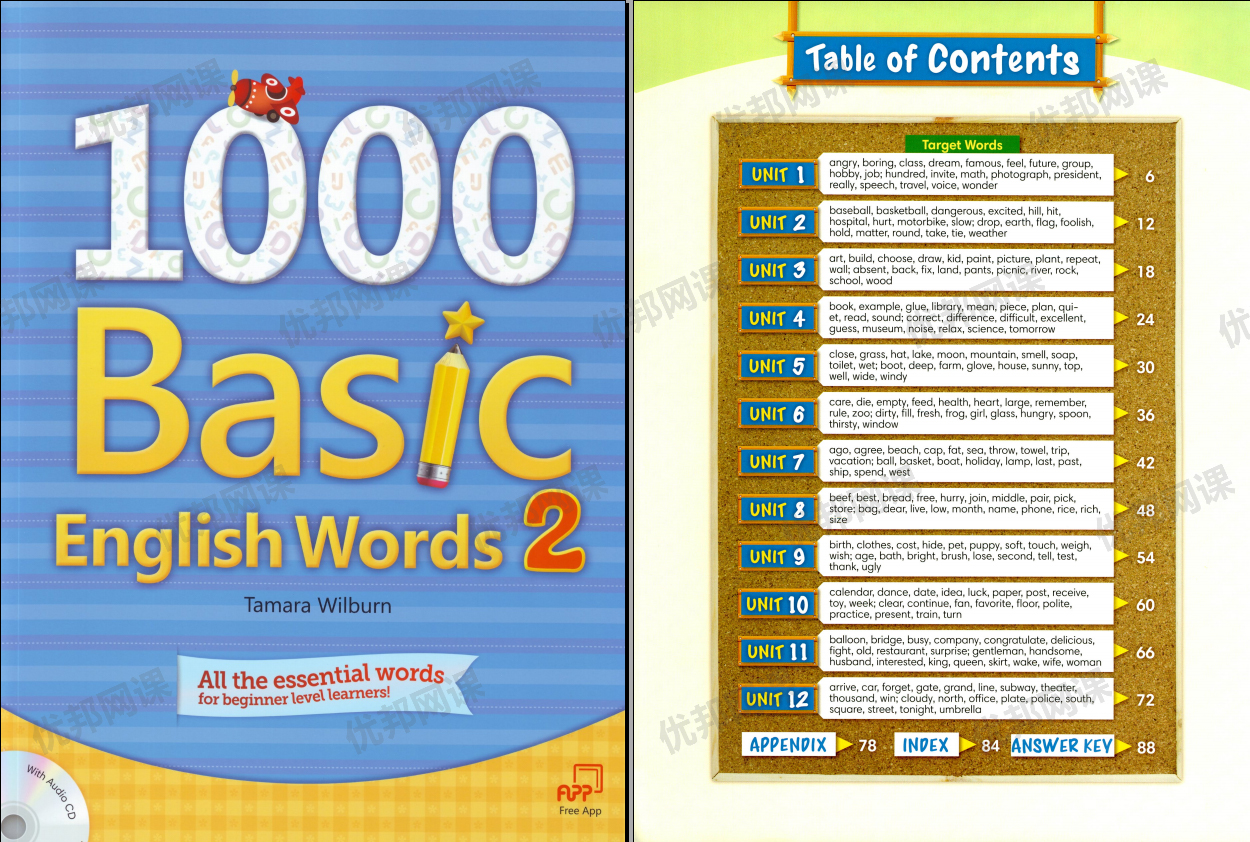 《1000 Basic English Words》全四册单词阅读写作练习册