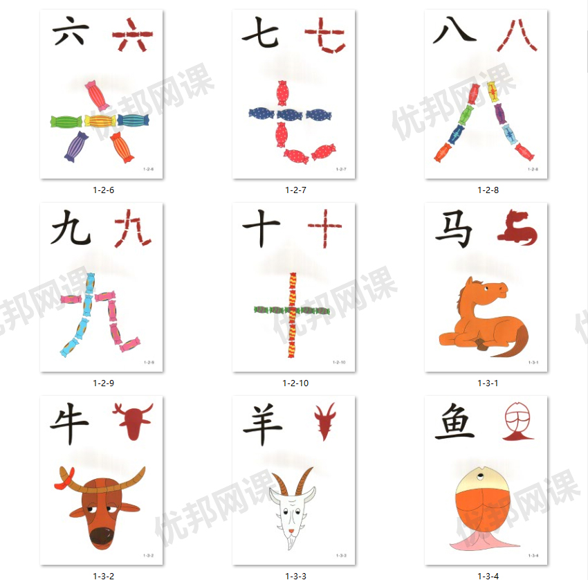 《1500张中文识字卡片》早教汉字启蒙教材闪卡