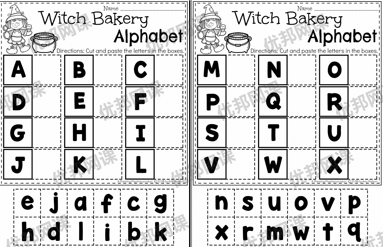 《Halloween Preschool》万圣节游戏素材练习册作业纸PDF