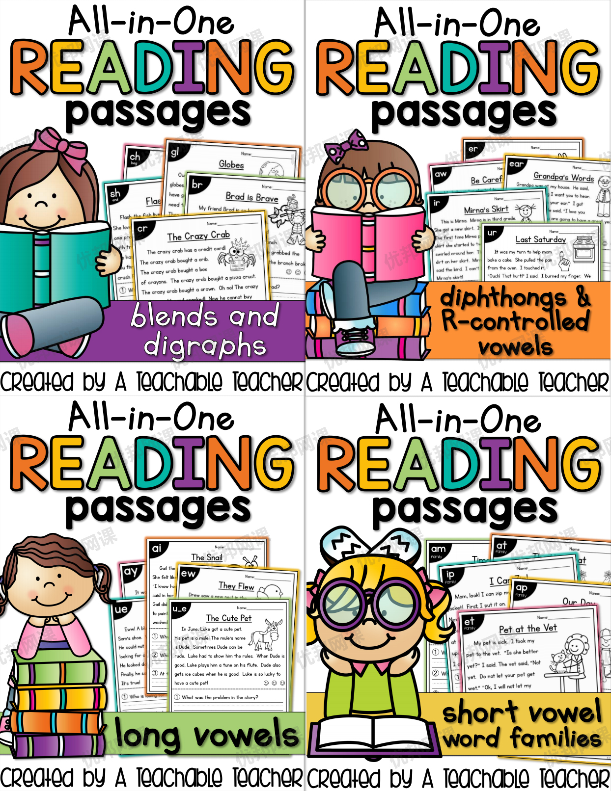 《All in One Reading Passages Bundle》自然阅读小短文练习册PDF