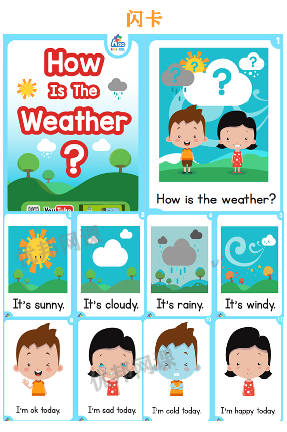 《weather学习资源包》视频+音频+闪卡+作业纸