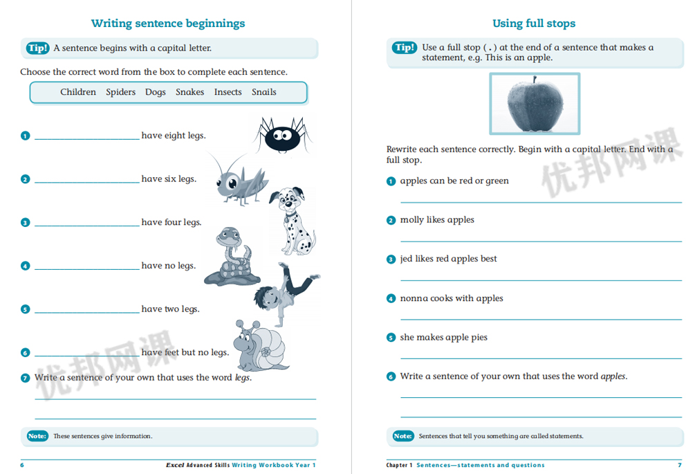 《Writing Workbook 1-6》全六册培养孩子独立写作能力
