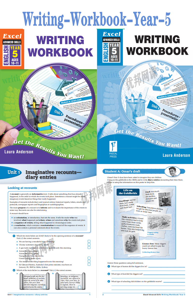 《Writing Workbook 1-6》全六册培养孩子独立写作能力