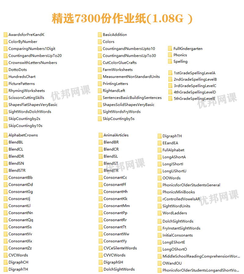 《精选7300份英文作业纸》家长亲子英语老师教学课件必备