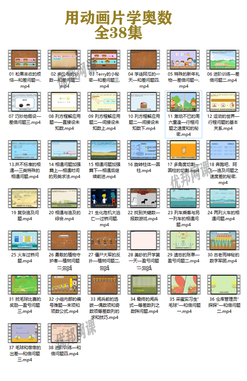 感受学习的乐趣《用动画片学奥数》全38集 MP4视频