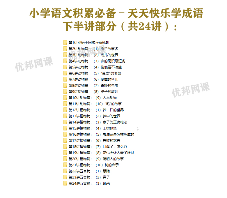 《小学语文积累必备–天天快乐学成语》MP4视频格式