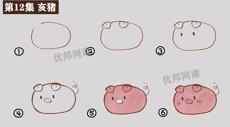 《学画十二生肖》亲子早教儿童绘画MP4视频