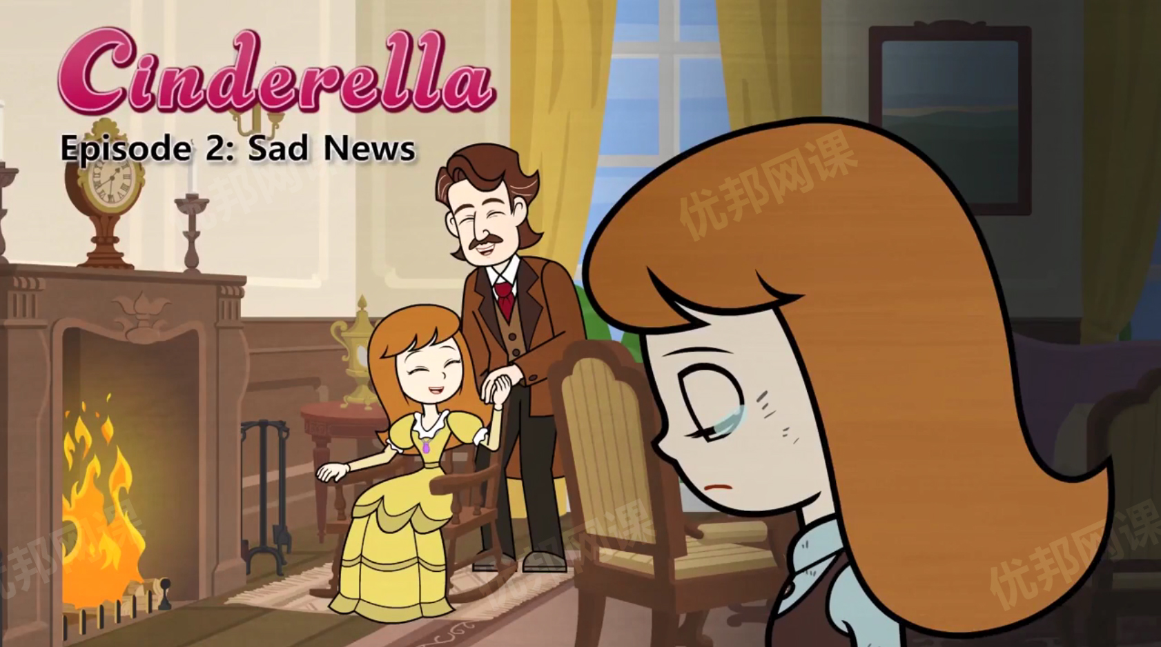 《Cinderella灰姑娘英文版》12集儿童英语动画MP4视频