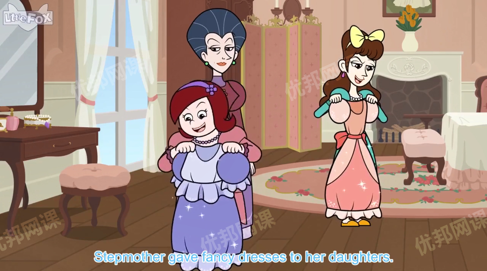 《Cinderella灰姑娘英文版》12集儿童英语动画MP4视频