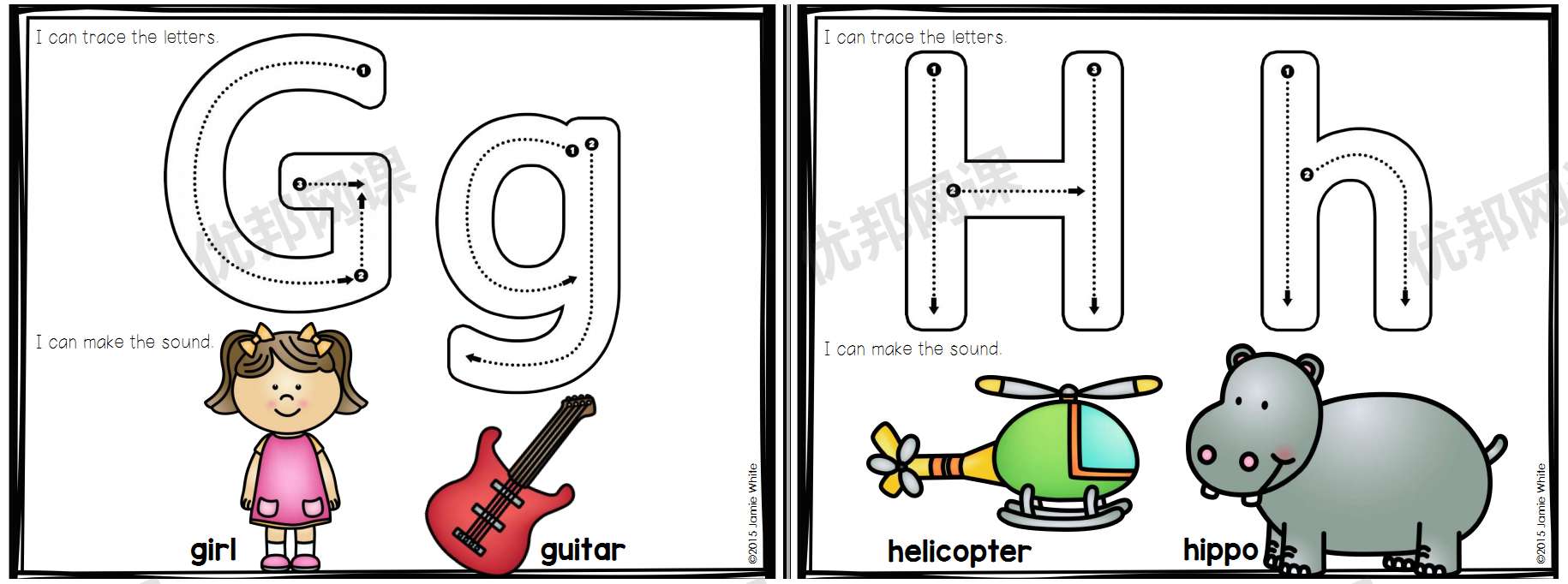 《Alphabet Centers》六册英文字母闪卡启蒙素材包