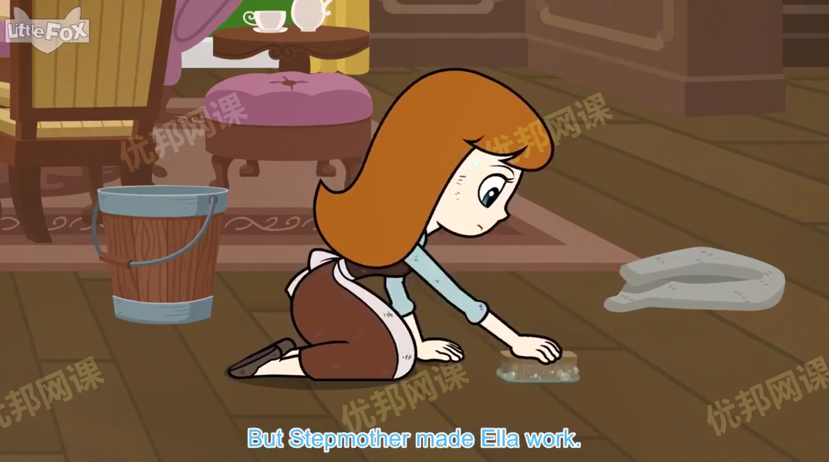 《Cinderella灰姑娘英文版》12集儿童英语动画MP4视频