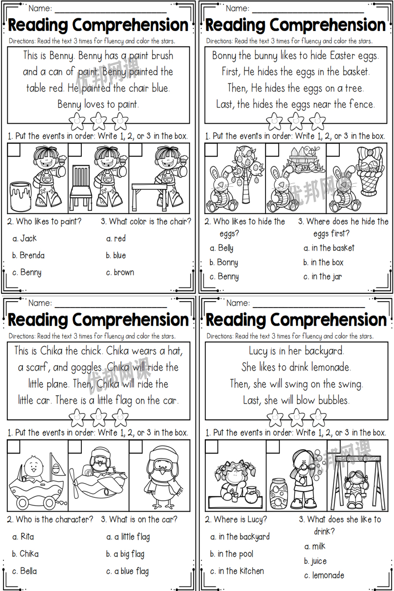 《Reading Comprehension系列英文练习册》10册初级阅读PDF