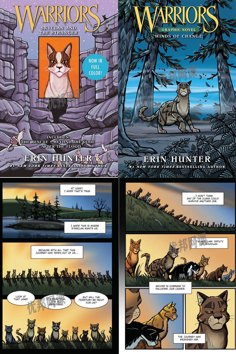 《Warriors Graphic Novel 猫武士》四册儿童漫画英文绘本PDF