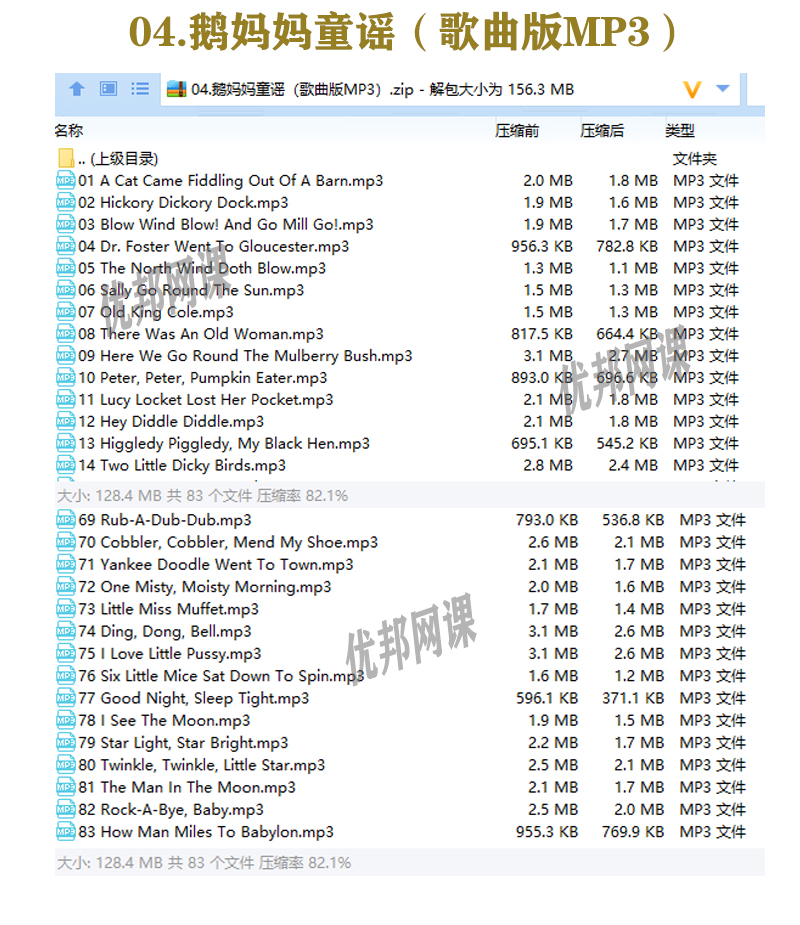 《鹅妈妈童谣Mother Goose英文资源包》视频+音频+讲义+手工