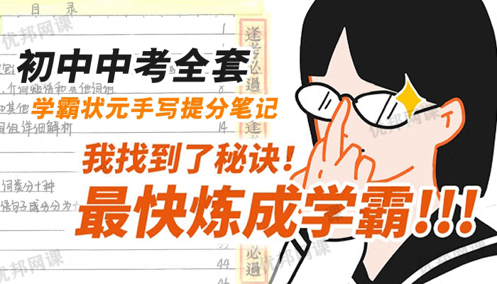 《初中中考全套学霸状元手写提分笔记》数学语文英语化学历史地理PDF